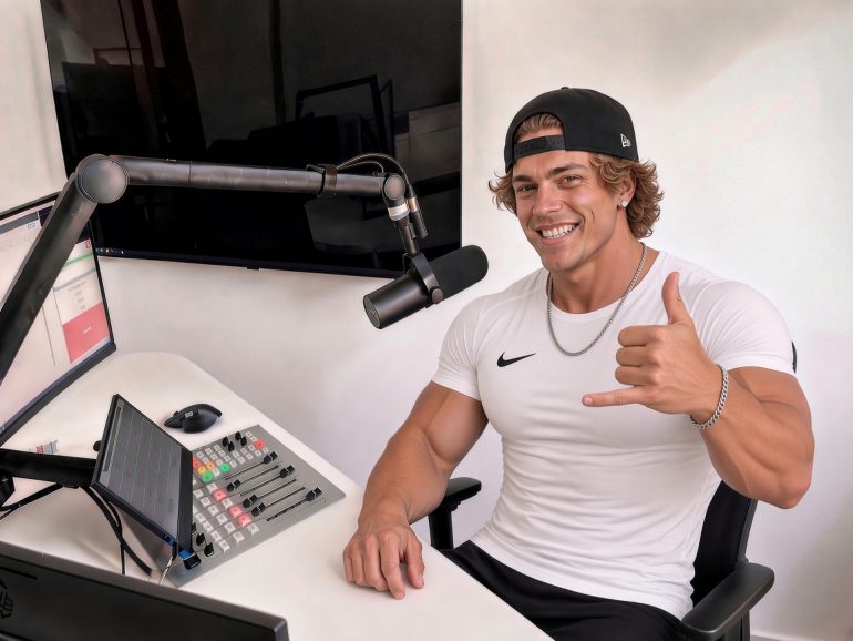Jake, Moderator von Comedy Globe, im JOKE FM Studio