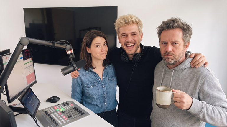 Die JOKE FM Morningshow: Tobi, Jana und Kalle im JOKE FM Studio